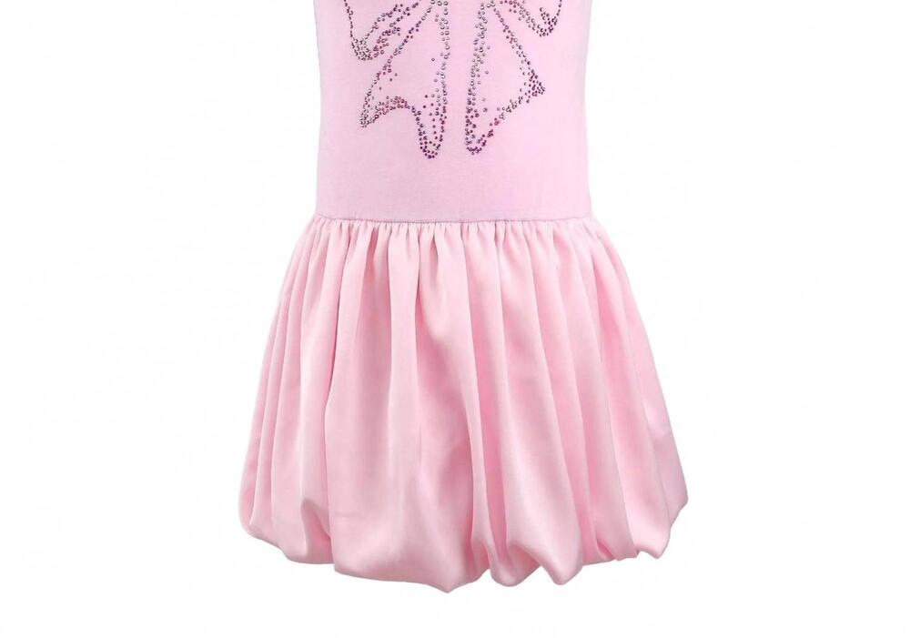 NEW LOLA + THE BOYS girls crystal bow bubble dress in pink